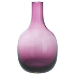Dartington Crystal Aurora Large Stem Vase, H24cm, Amethyst